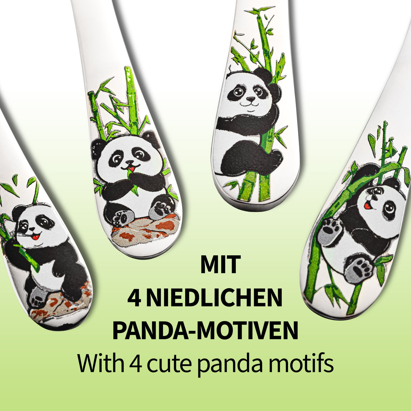 Koru Kids Panda Kinderbesteck | 4-Teiliges Besteckset | Koru Kids