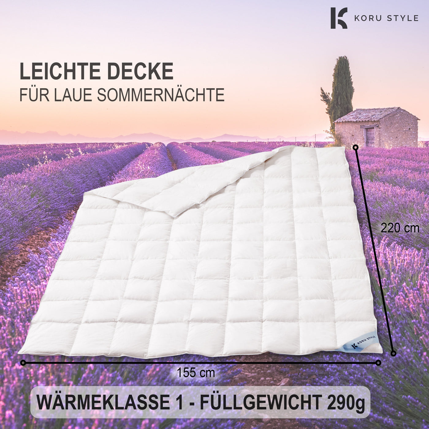 Premium Sommerdecke - 100% Daunen - Daunendecke I Koru Style - Koru Deutschland GmbH