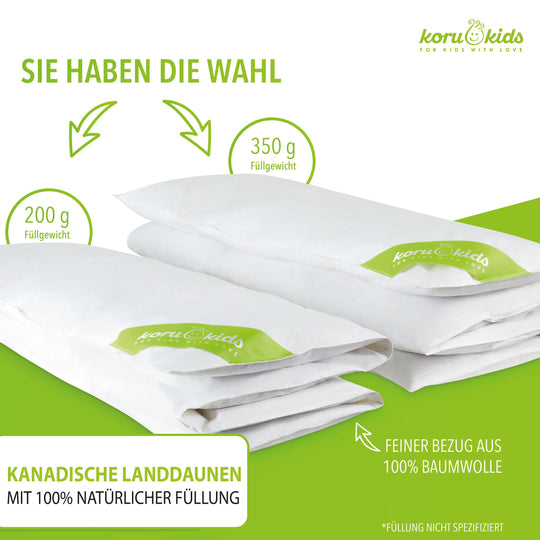 Koru Kids Winter Kinderbettdecke 100x135 cm – Natürliche Füllung für warme Winternächte