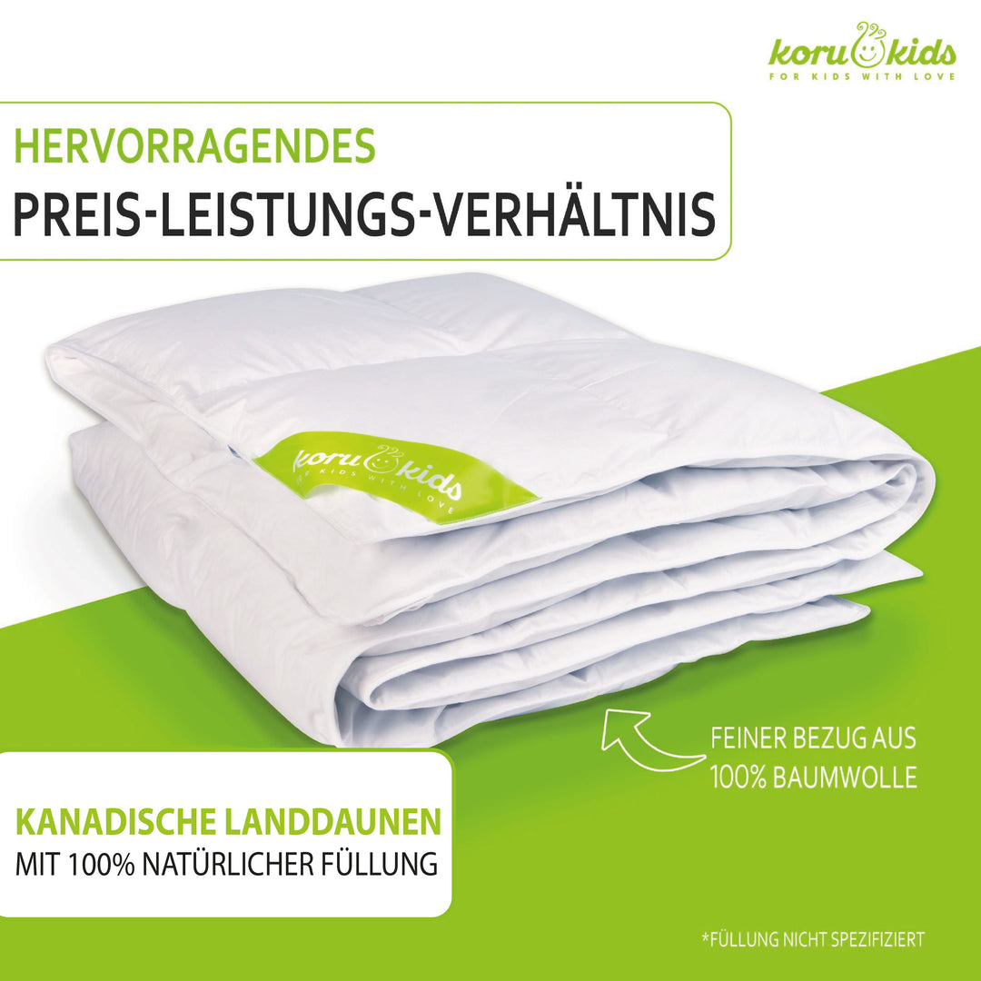 All-season down comforter - 135x200 cm - 100% Canadian land down I Koru Kids