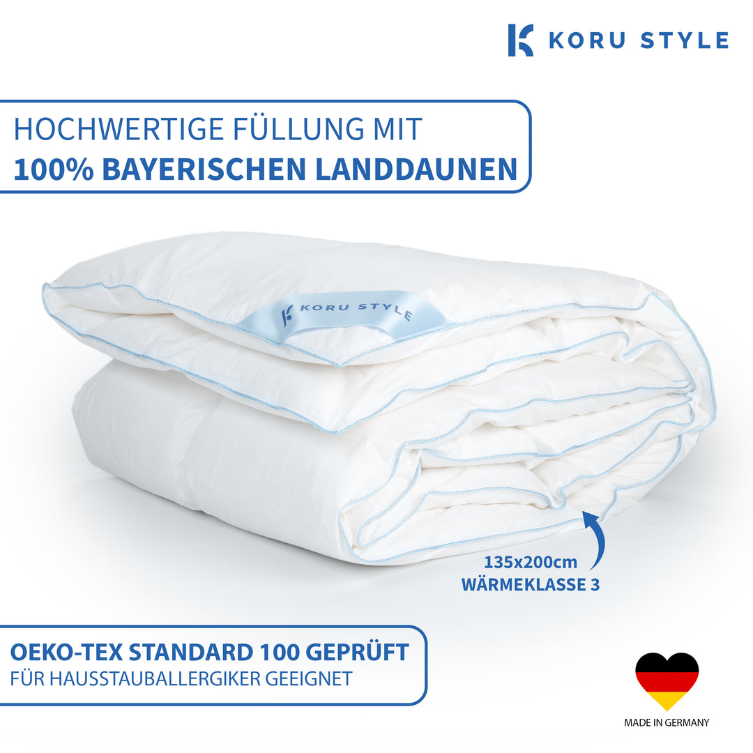 Premium Daunendecke Sommer | Sommerdecke Daunen | Koru Kids