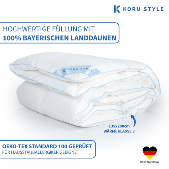 Premium Daunendecke Sommer | Sommerdecke Daunen | Koru Kids
