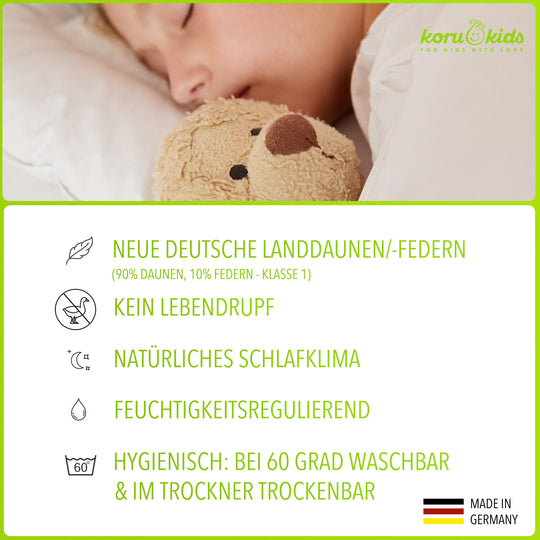 Koru Kids Baby-Oberbett | Baby-Daunendecke | Koru Kids