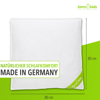 Baby-Oberbett - 80 x 80 cm - 90% deutsche Landdaunen/10% Federn I Koru Kids - Koru Deutschland GmbH