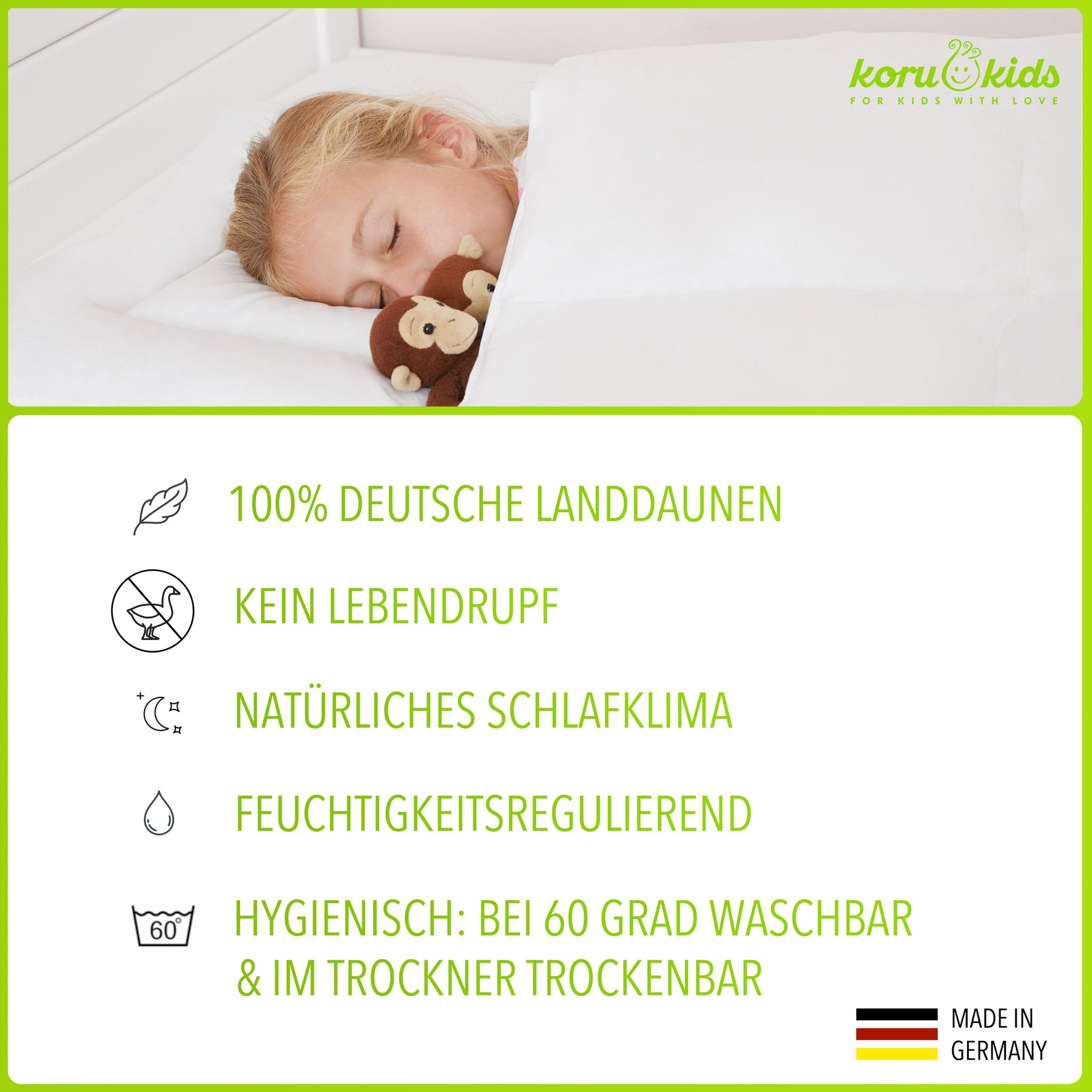 Kinderbettdecke und Kissen | Kinderdaunendecke | Koru – Koru GmbH Kids Deutschland
