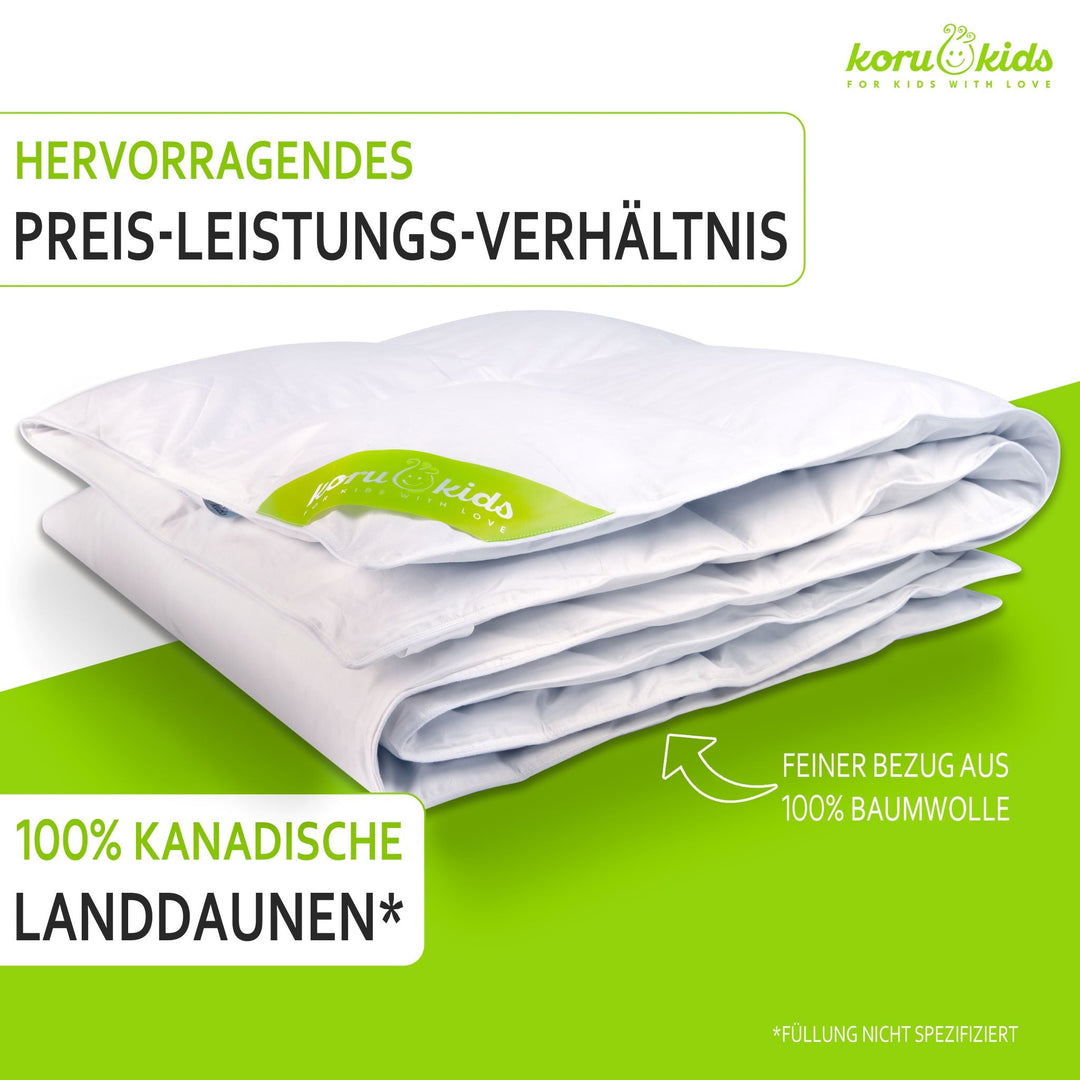Koru Kids Ganzjahres Daunendecke | 100% kanadische Daunen | Koru Kids