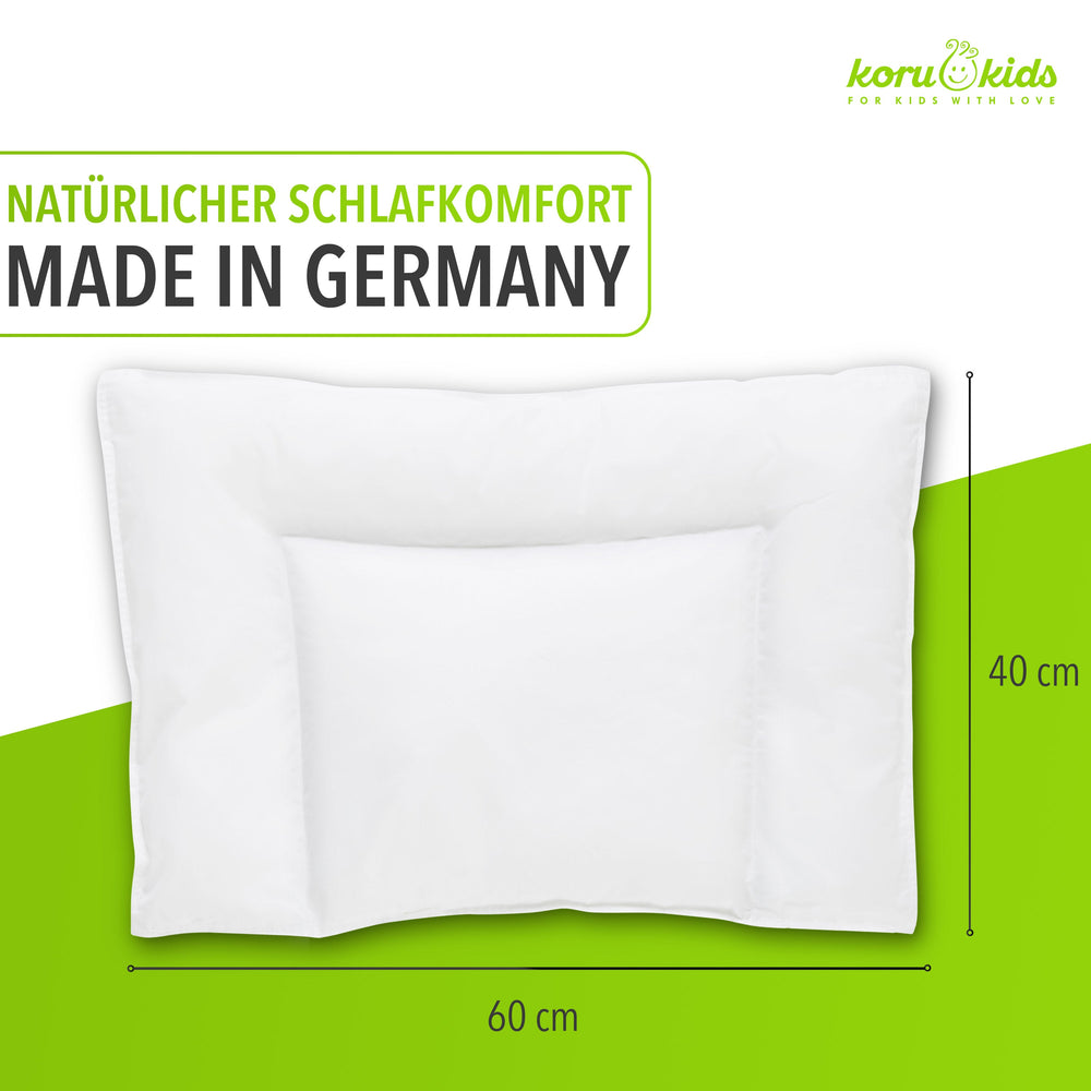 Kopfkissen 40x80 cm mit Reißverschluss -bei 60°C waschbar I Koru Style – VitaloBett GmbH
