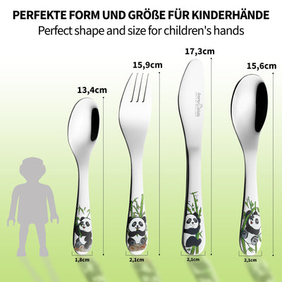 Koru Kids Panda Kinderbesteck | 4-Teiliges Besteckset | Koru Kids