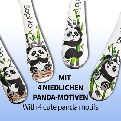 Panda Kinderbesteck Gravur | 4teiliges Kinderbesteck | Koru Kids