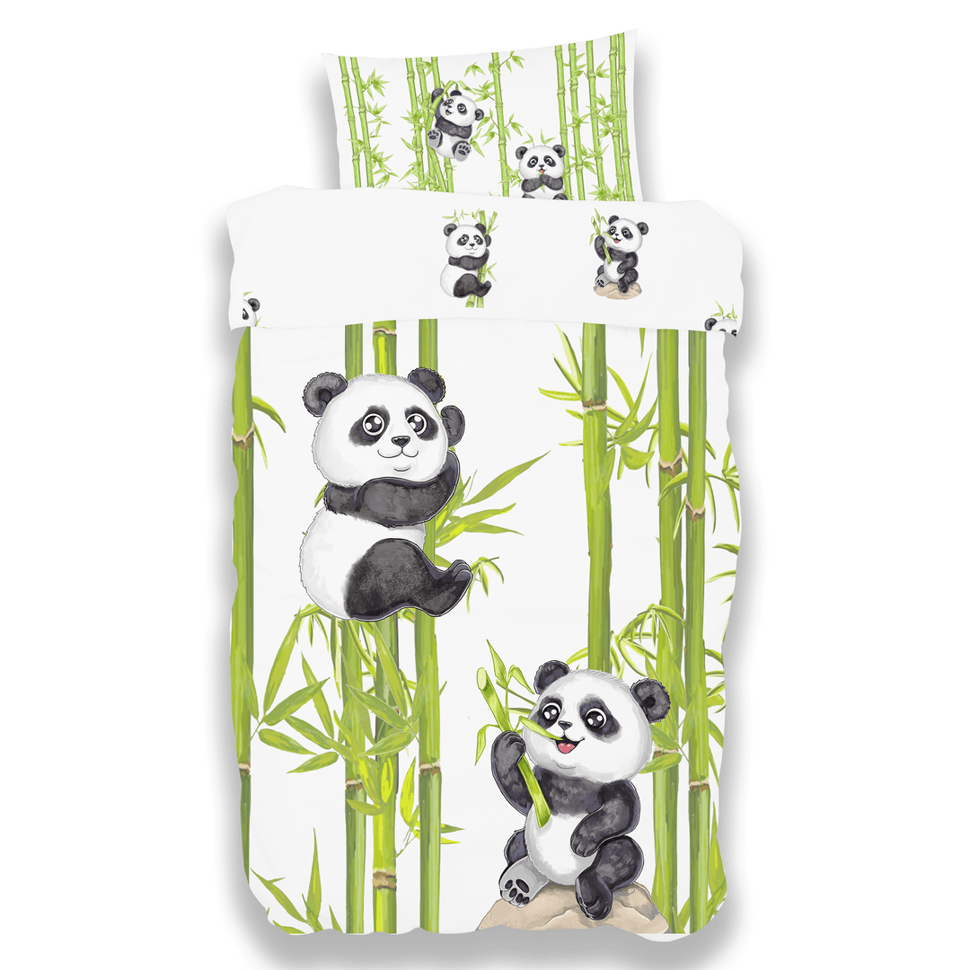 Panda Kinderbettwäsche 100x135 oder 135x200 cm – 2-teiliges Set mit Kissenbezug I Koru Kids - Koru Deutschland GmbH