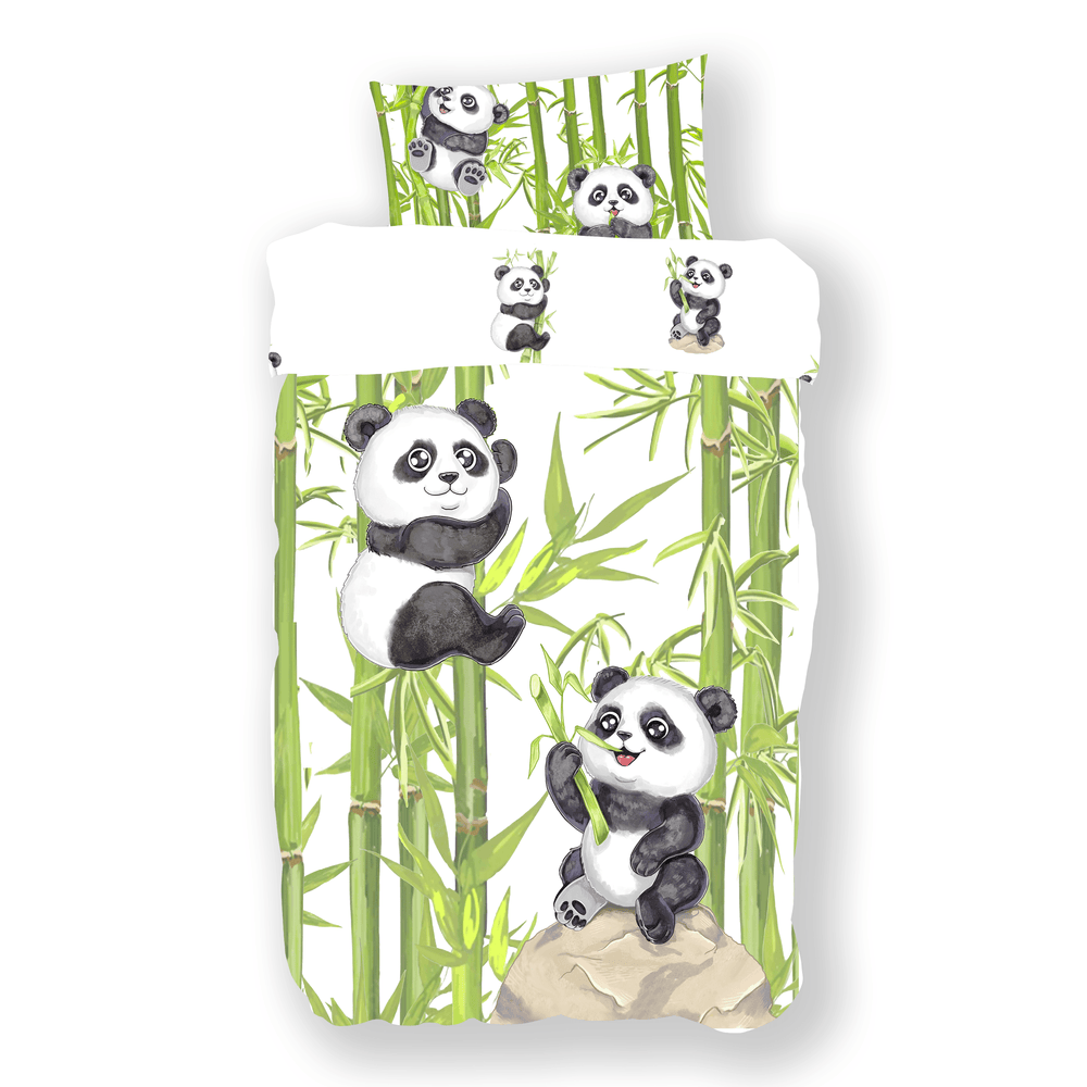 Panda Kinderbettwäsche 100x135 oder 135x200 cm – 2-teiliges Set mit Kissenbezug I Koru Kids - Koru Deutschland GmbH