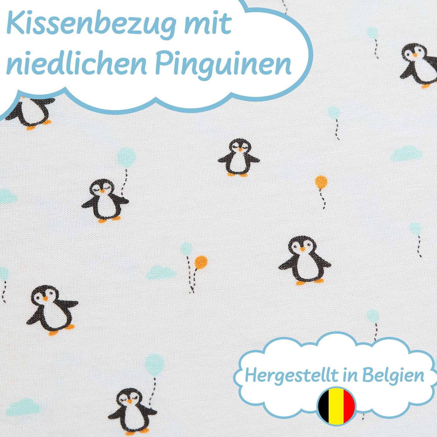  Gesticktes Pinguin Motiv | Pinguin Kinderbettwäsche | Koru Kids
