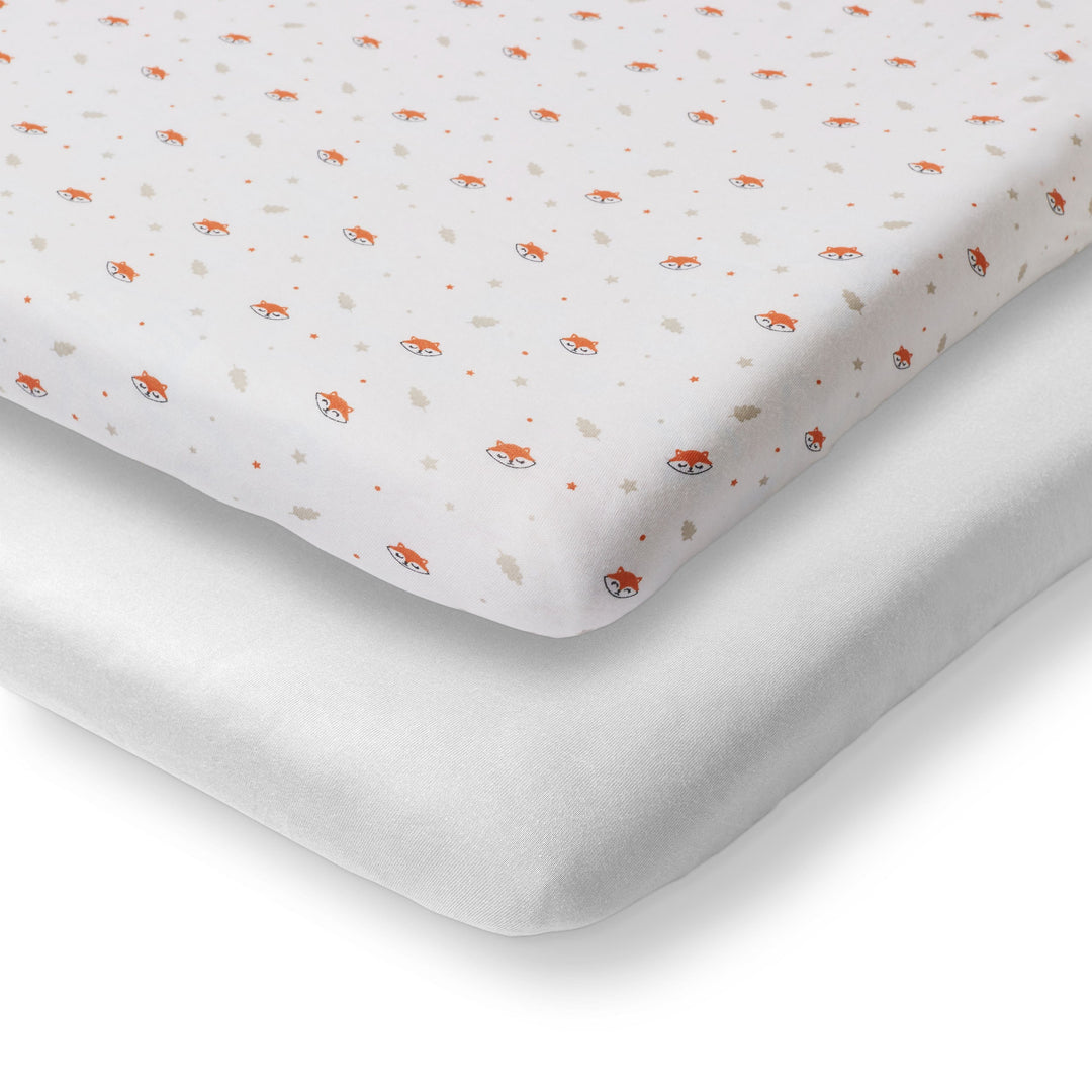 Premium Fuchs Spannbettlaken 60x120 cm oder 70x140 cm - 2er Pack – 100% Jersey/ Baumwolle – Made in Belgium I Koru Kids - Koru Deutschland GmbH