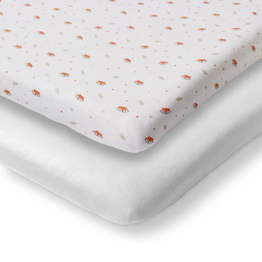 Premium Fuchs Spannbettlaken 60x120 cm oder 70x140 cm - 2er Pack – 100% Jersey/ Baumwolle – Made in Belgium I Koru Kids - Koru Deutschland GmbH