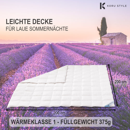 Premium Sommerdecke - 100% Daunen - Daunendecke I Koru Style - Koru Deutschland GmbH
