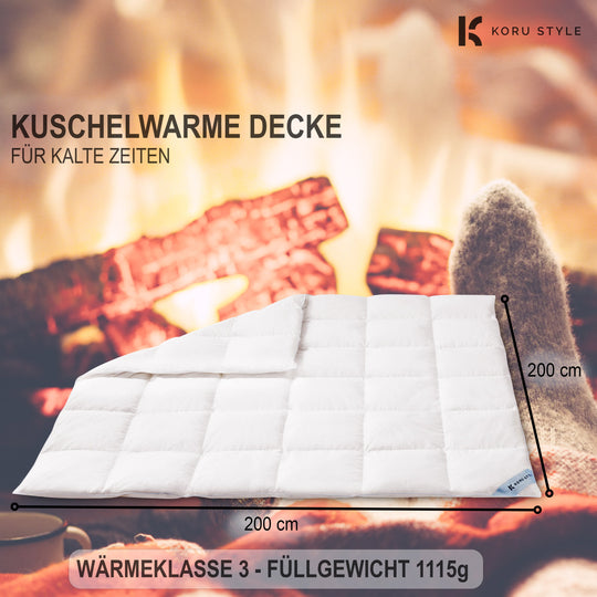 Premium Winterdecke - 100% Daunen - Daunendecke I Koru Style - Koru Deutschland GmbH