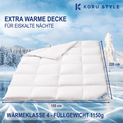Premium Winterdecke - extra warm - 100% Daunen - Daunendecke I Koru Style - Koru Deutschland GmbH