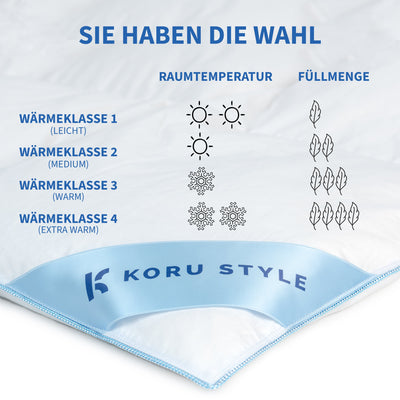 Premium Winterdecke - extra warm - 100% Daunen - Daunendecke I Koru Style - Koru Deutschland GmbH