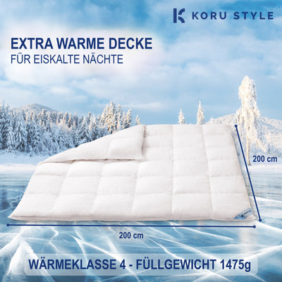 Premium Winterdecke - extra warm - 100% Daunen - Daunendecke I Koru Style - Koru Deutschland GmbH