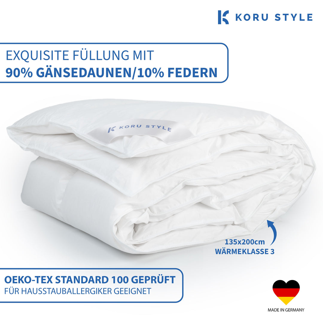 Royal all-season duvet - 90% goose down/10% goose feathers - down duvet I Koru Style