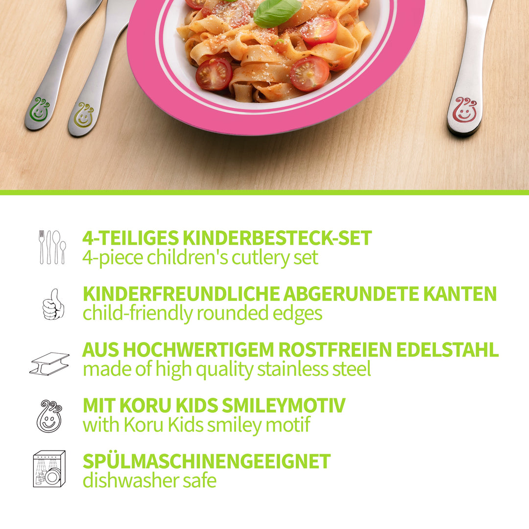 Koru Kids Kinderbesteck Smiley | Edelstahl Besteck | Koru Kids