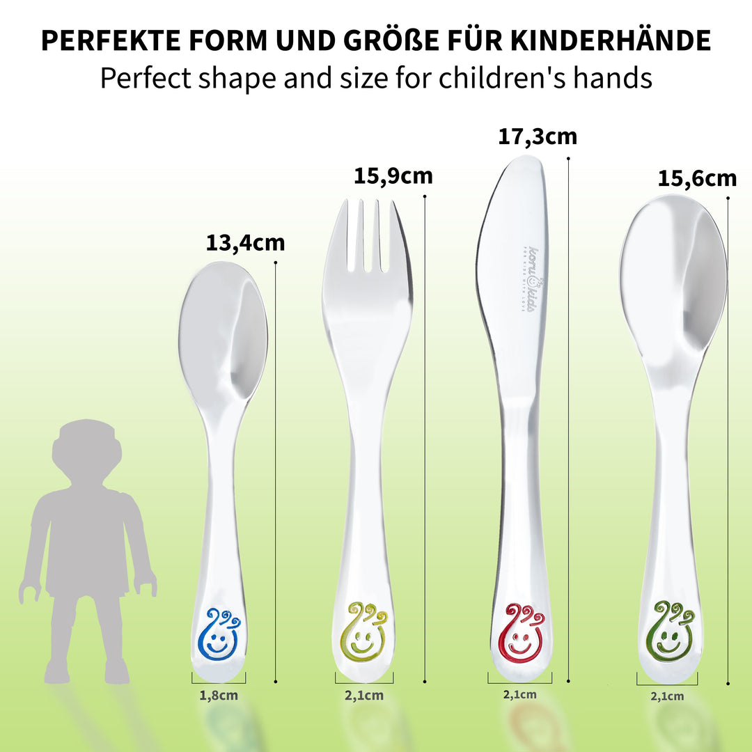 Koru Kids Kinderbesteck Smiley | Edelstahl Besteck | Koru Kids