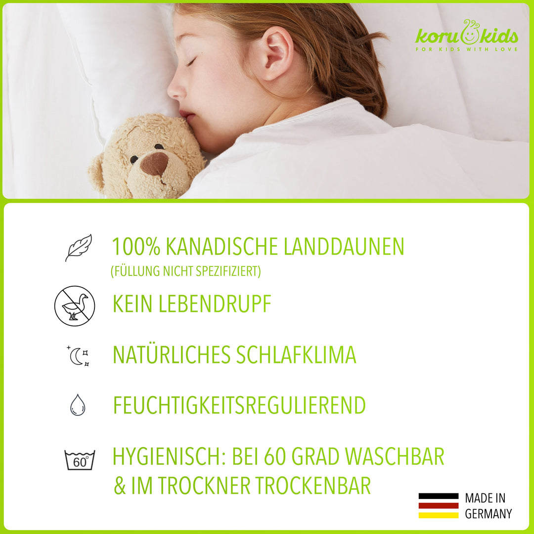 Summer Kids Down Comforter - 100 x 135 cm - 100% Canadian Land Down I Koru Kids
