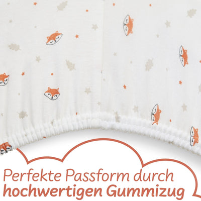 Spannbettlaken Premium Fuchs | 100% Jersey Baumwolle | Koru Kids