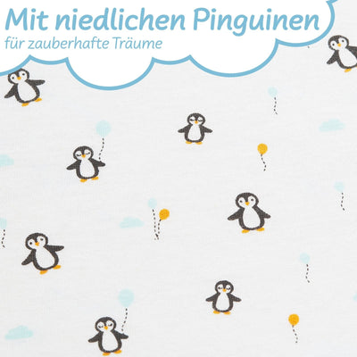 Spannbettlaken Premium Pinguin | Baby Bettwäsche | Koru Kids