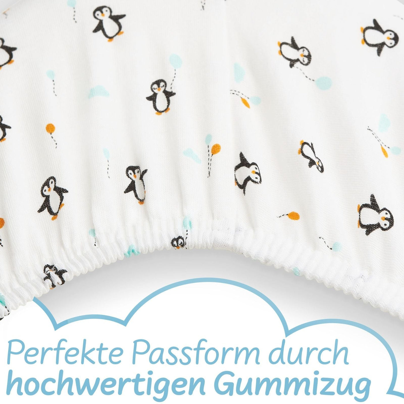 Spannbettlaken Premium Pinguin | Baby Bettwäsche | Koru Kids