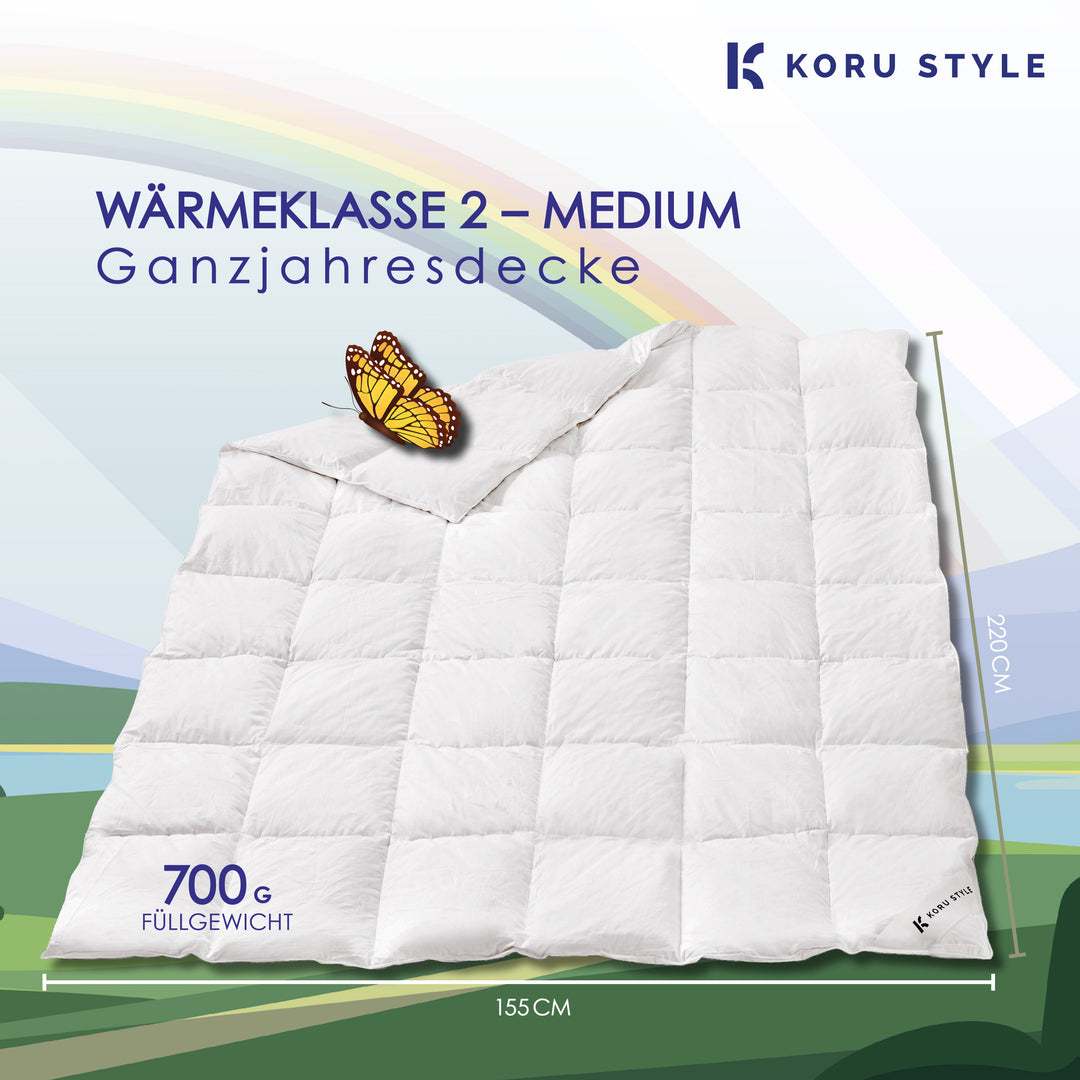 Superior Ganzjahresdecke - 90% Daunen/10% Federn - Daunendecke I Koru Style - Koru Deutschland GmbH