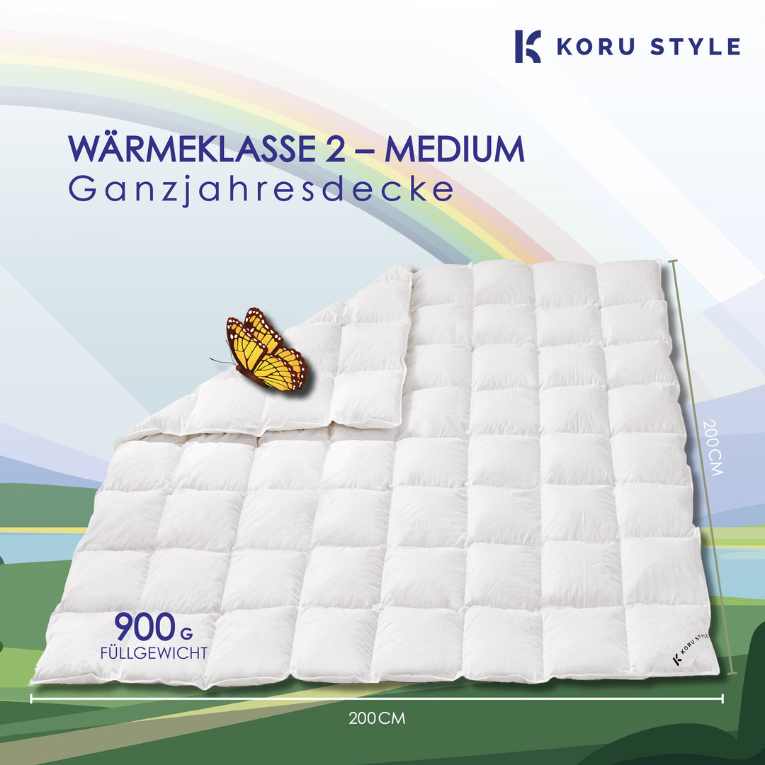 Superior Ganzjahresdecke - 90% Daunen/10% Federn - Daunendecke I Koru Style - Koru Deutschland GmbH