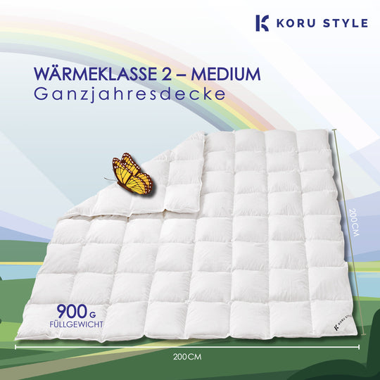 Superior Ganzjahresdecke - 90% Daunen/10% Federn - Daunendecke I Koru Style - Koru Deutschland GmbH