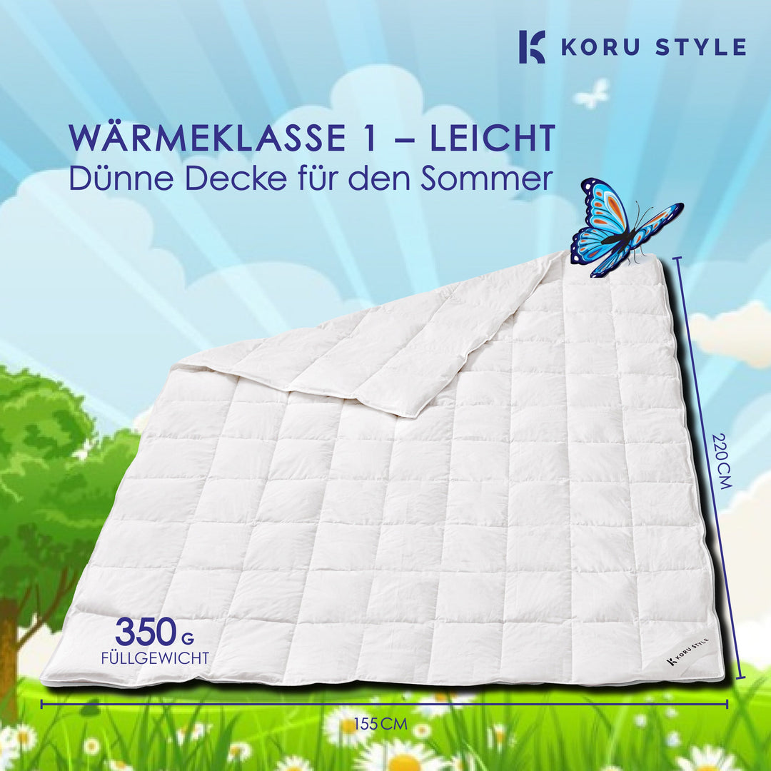 Superior Sommerdecke - 90% Daunen/10% Federn - Daunendecke I Koru Style - Koru Deutschland GmbH