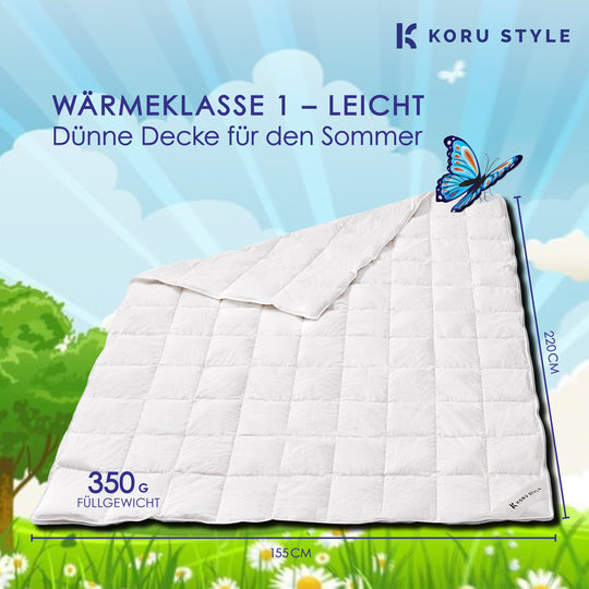 Superior Sommerdecke - 90% Daunen/10% Federn - Daunendecke I Koru Style - Koru Deutschland GmbH