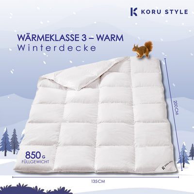 Superior Winterdecke - 90% Daunen/10% Federn - Daunendecke I Koru Style - Koru Deutschland GmbH