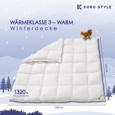 Superior Winterdecke - 90% Daunen/10% Federn - Daunendecke I Koru Style - Koru Deutschland GmbH