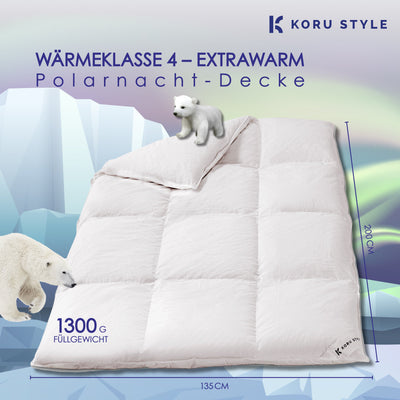 Superior Winterdecke - extra warm - 90% Daunen/10% Federn - Daunendecke I Koru Style - Koru Deutschland GmbH
