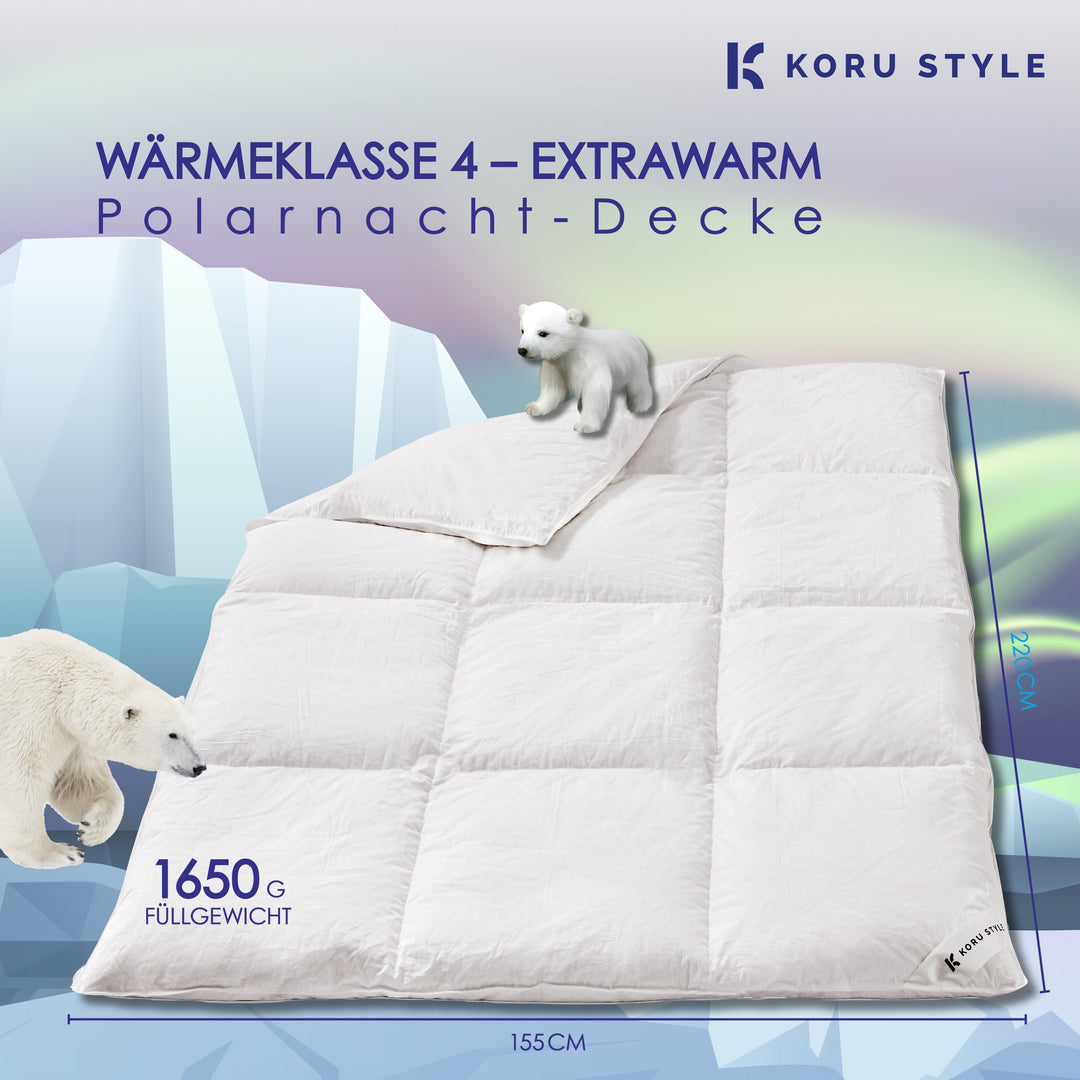 Superior Winterdecke - extra warm - 90% Daunen/10% Federn - Daunendecke I Koru Style - Koru Deutschland GmbH