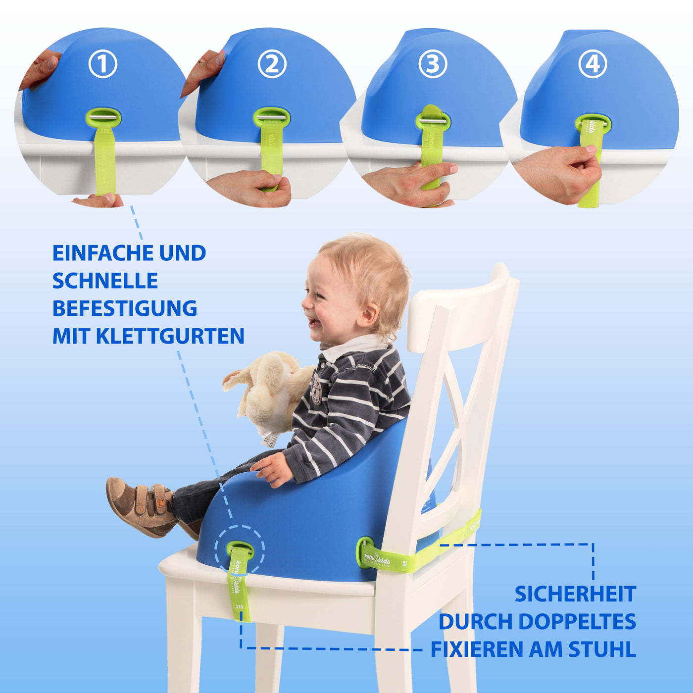 Blau Stuhl Für Kinder | Kinder Sitzerhöhung Für Den Stuhl | Koru Kids 