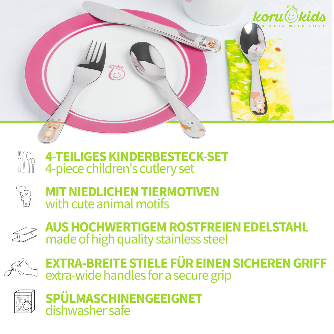 Koru Kids Kinderbesteck Wildlife | Spülmaschinengeeignet | Koru Kids