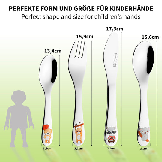 Koru Kids Kinderbesteck Wildlife | Spülmaschinengeeignet | Koru Kids